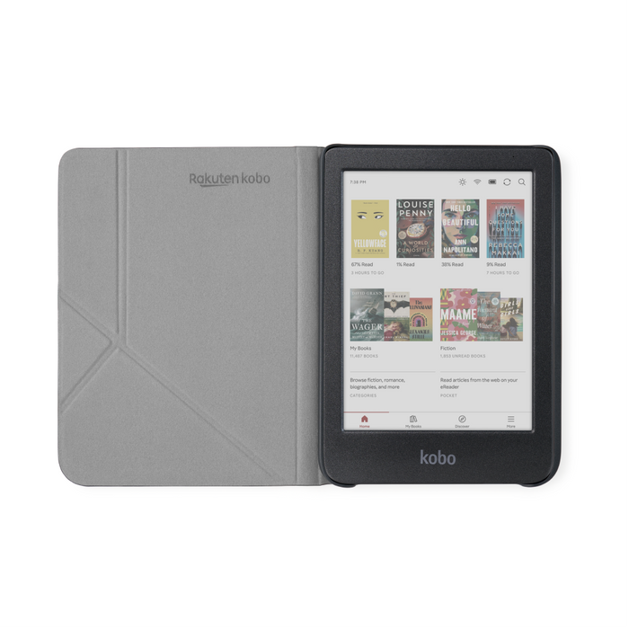 Black Kobo Clara Colour in a Black Kobo Clara Colour/BW SleepCover.