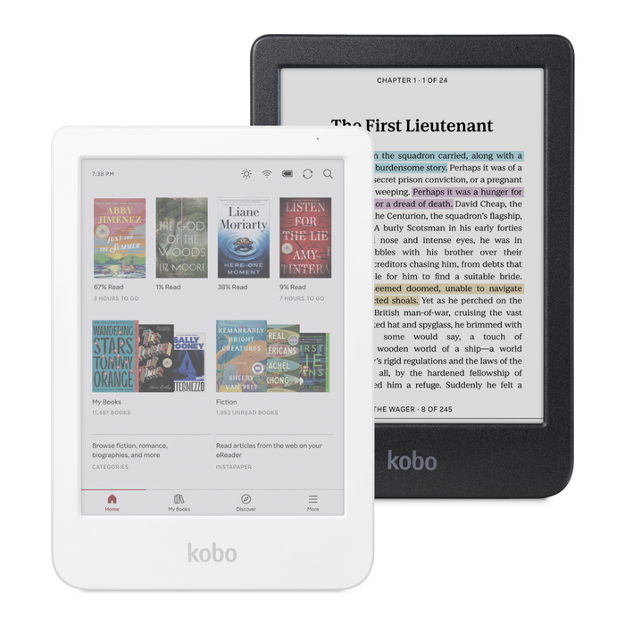 White and Black Kobo Clara Colour front view.