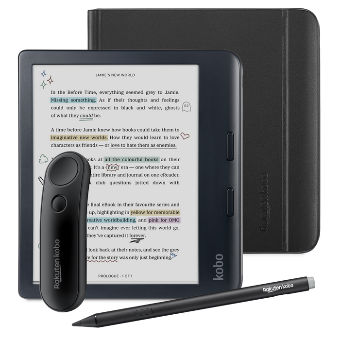 Kobo Libra Colour Bundle - Black with Black Case