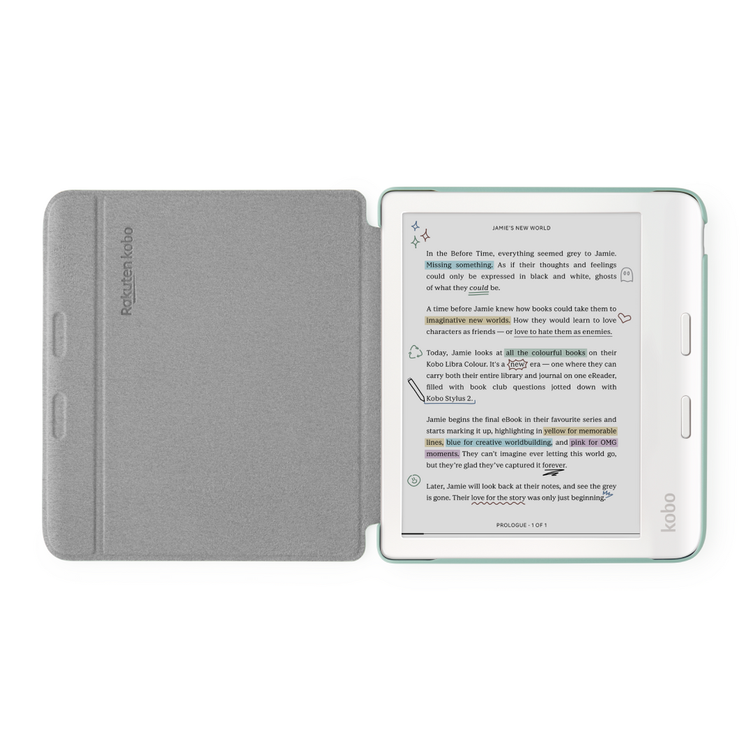 Green Ereader Kobo Libra Colour Basic SleepCover - Garden Green | Rakuten Kobo ...